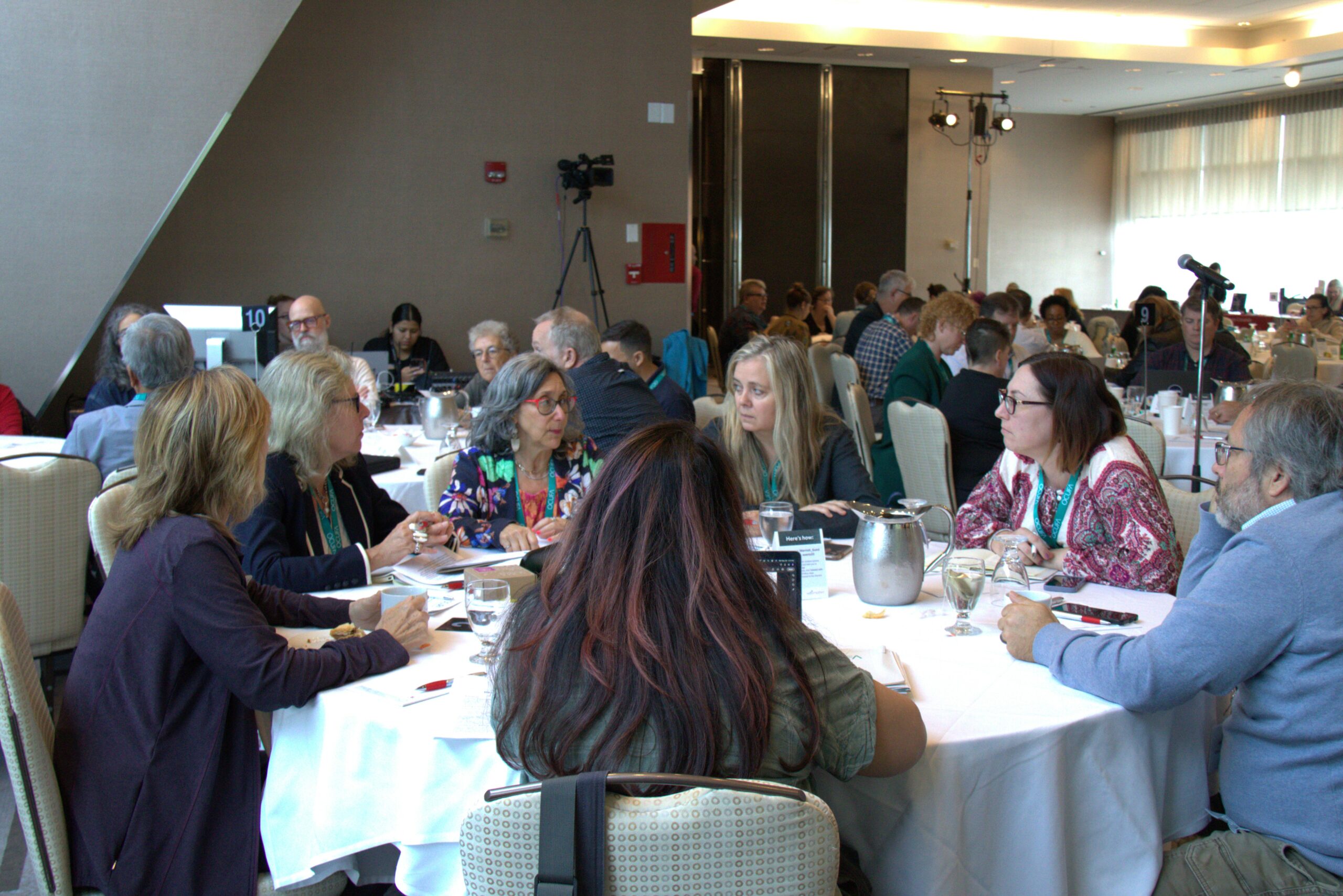 Participants discuss goals during workshop